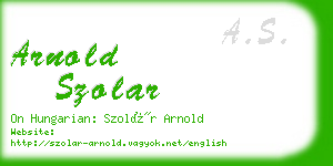 arnold szolar business card